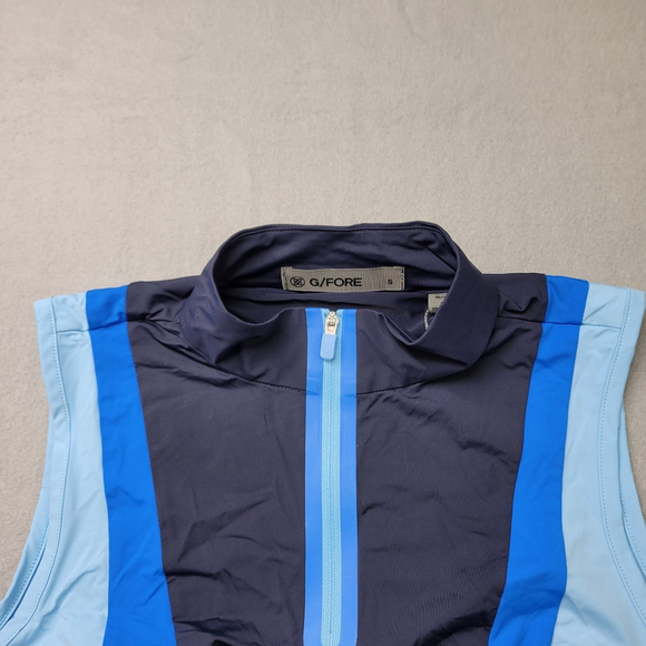 G/FORE Women's Color Block Silky Tech Nylon Sleeveless 1/4 Zip Golf Polo Small - Picture 2 of 12